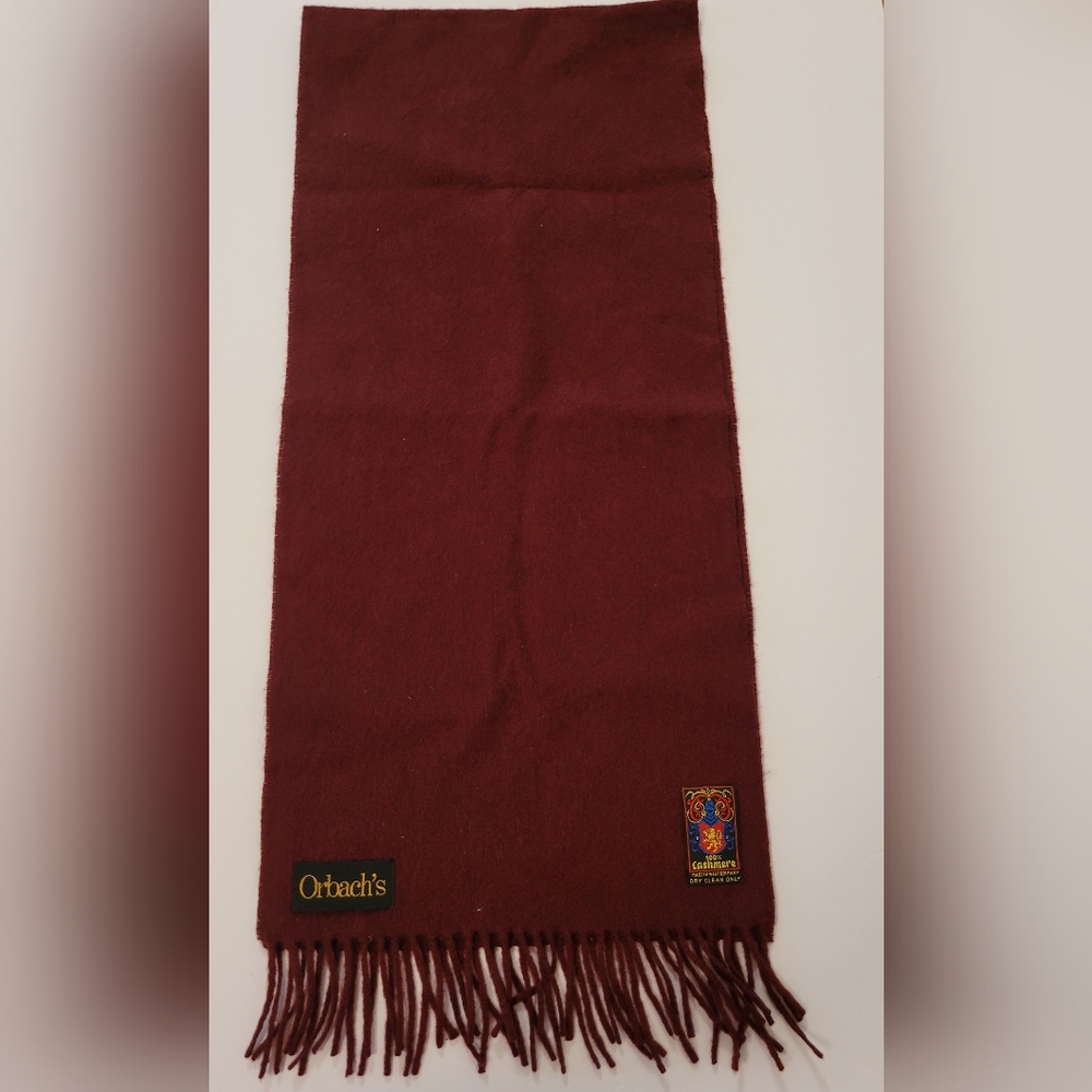 Vintage Wine Colored 100% Cashmere Scarf Made in West Germany